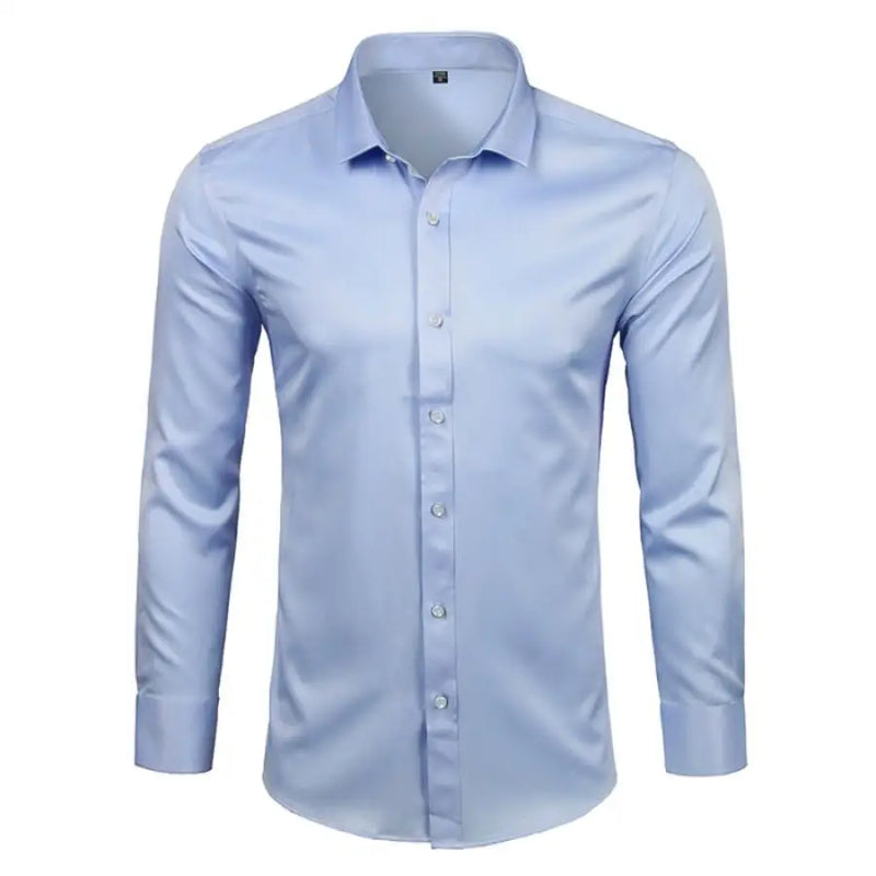 Camisa Social Anti Amassado Azul