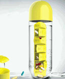 Garrafa de água com porta comprimidos 3 em 1